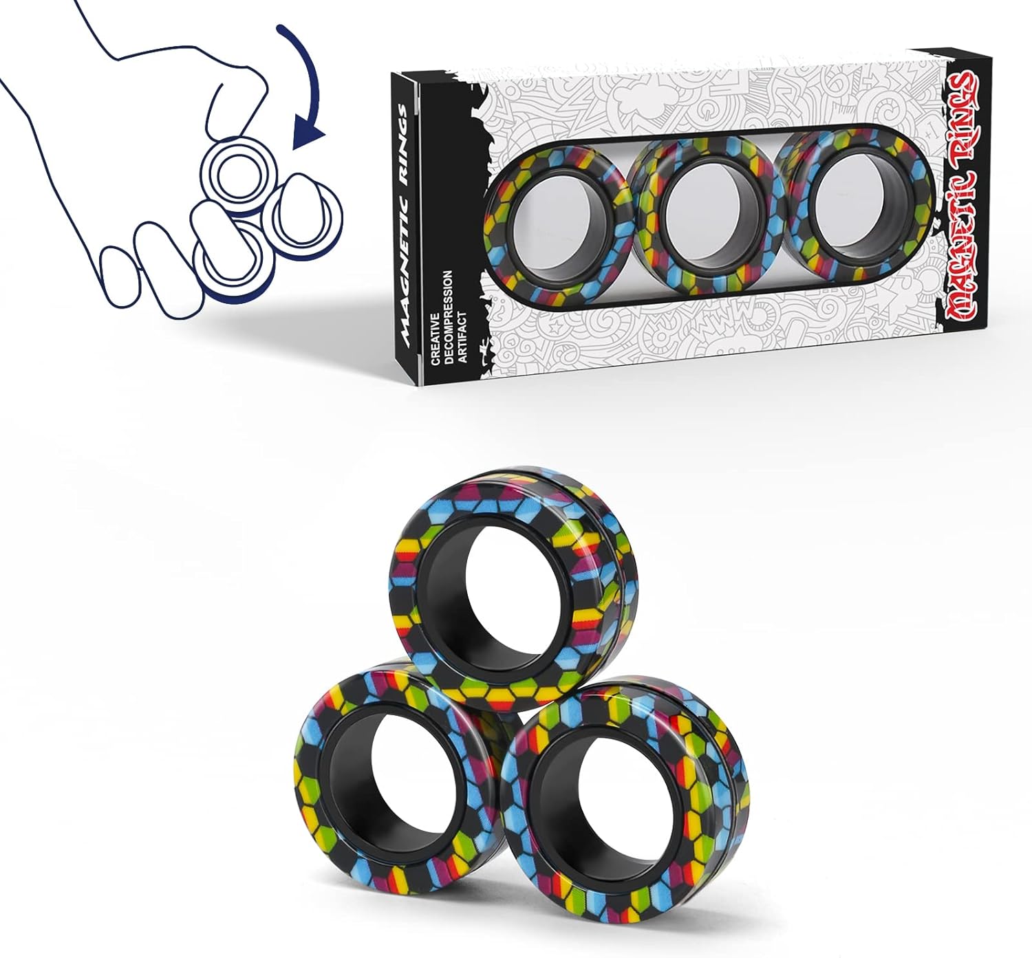 Magnetic Rings Fidget Toy Set  - Fidget Spinner Bearing ulasan dan harga