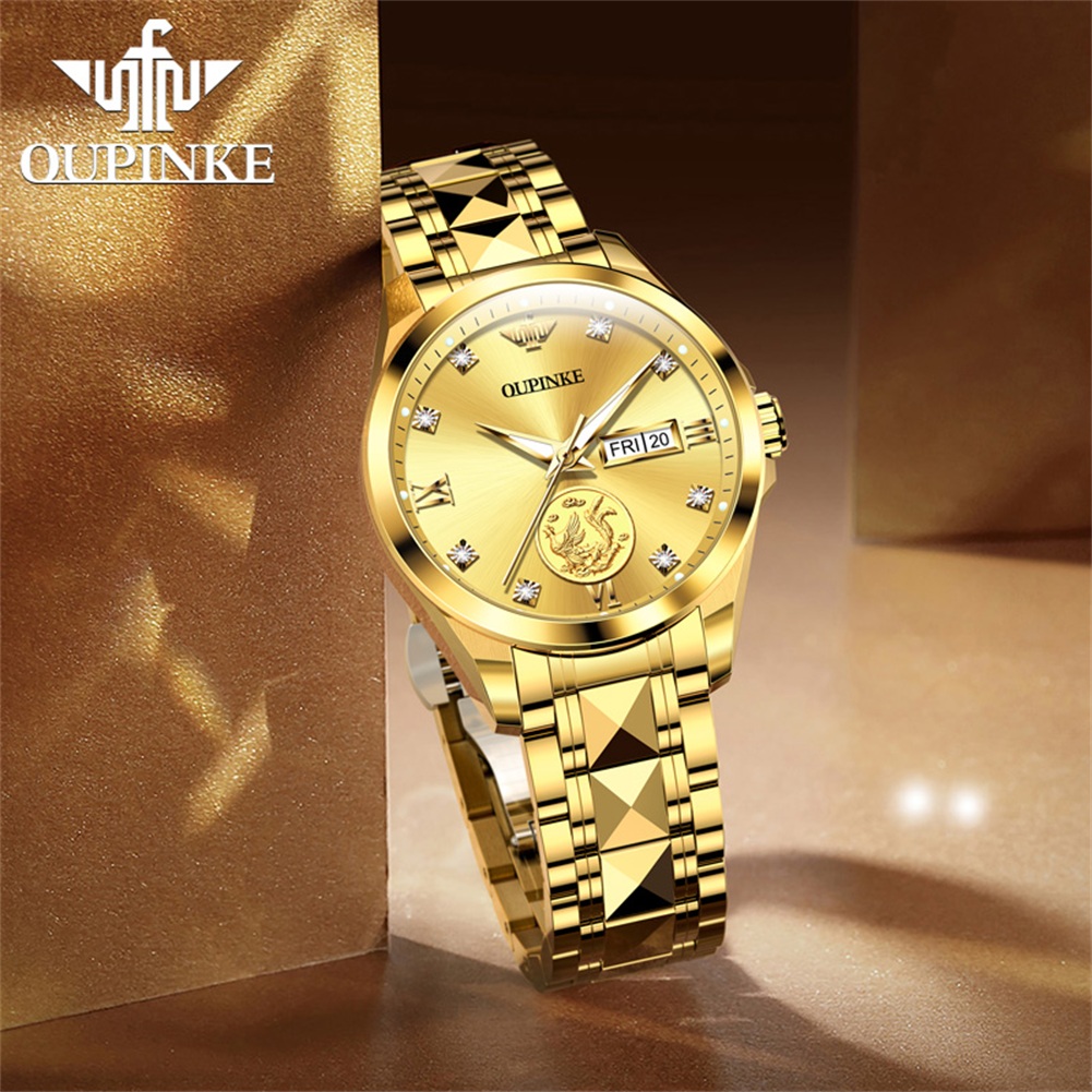 OUPINKE 3259 Real Gold Automat - Watch Winder Compact ulasan dan harga