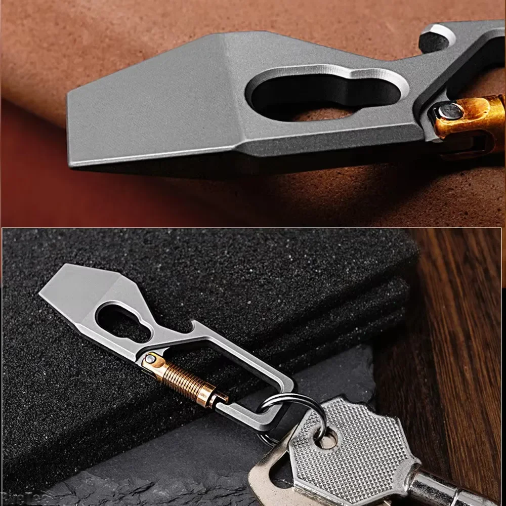 6cm 5-1 Multi-function Keychai - Titanium Pry Bar ulasan dan harga